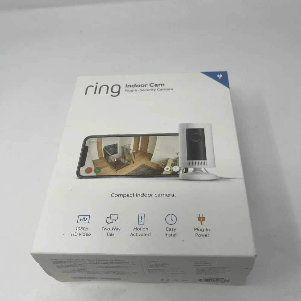 Ring Indoor Compact Plug-In HD Security Camera With Two-Talk Motion New Open Box